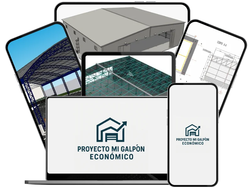 Proyecto Galpón Económico - Mockup en múltiples dispositivos